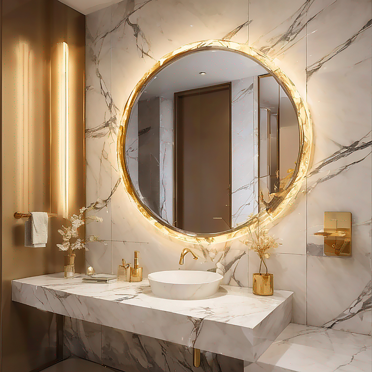 Dimmable Lighted Mirror Round Exclusive 40 X 40